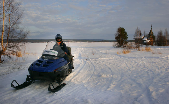 Image - Karelia snowmobile and abandoned village